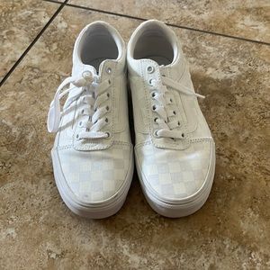 Checkered white vans